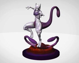mewtwo muscles brawny pokemon psychic sphere power impression games toys 3d print model - Mito3D