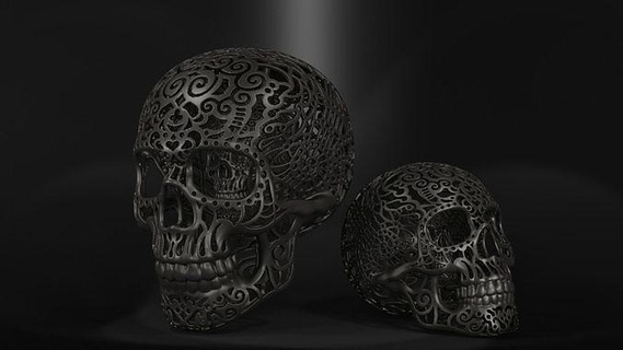 mexicano Calavera fio crânio cabeça esqueleto interior jeverly arte 3d impressão abs 3dprint México mexica humano 3dprinter faça luz esculturas 3d print model - Mito3D
