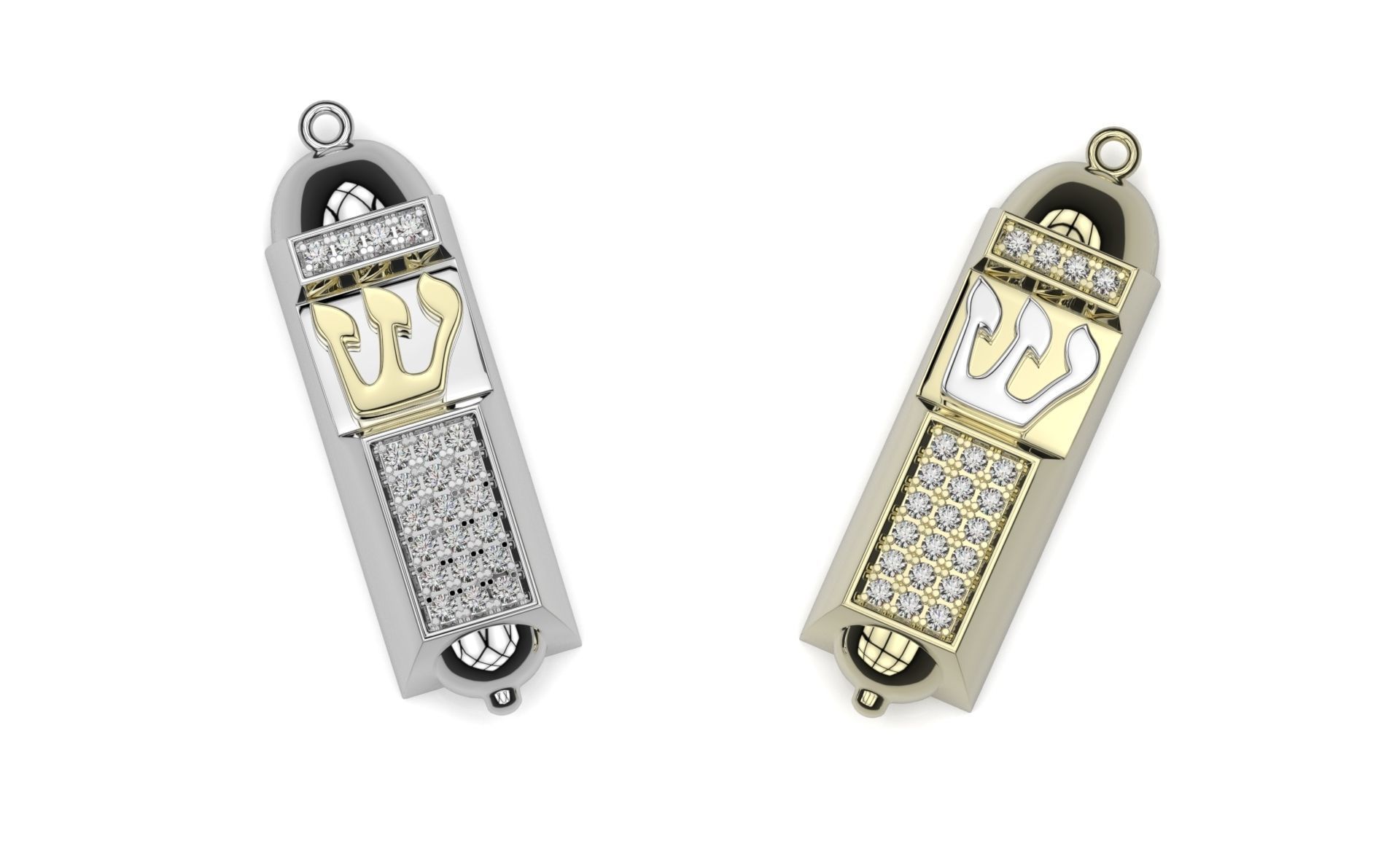 mezuzah ciondolo in oro 3d stampabile modello di religione ebraica gioielli l'ebraico religiou oggetto il buddha stampa israele ebreo la collana gemme diamante ciondoli 3D print model - Mito3D