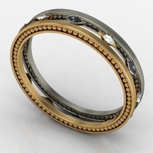 mfs jóias anel o preto branco diamantes anéis 3d print model - Mito3D