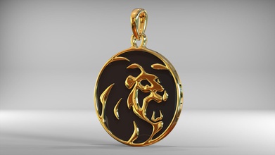 mgm logo pendant jewelry metro goldwyn mayer lion cat gold golden logotype emblem pendants 3d print model - Mito3D