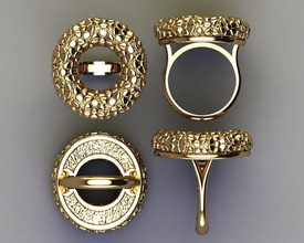mgold002r-1 - fantezi kadın yüzük takı mücevher elmas gem nişan düğün altın Gümüş stl yüzüğü 3d print model - Mito3D