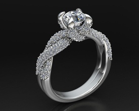 mgold009 lindo noivado anel 3dmodel 3d impressão 3dm stl jóia diamante casamento joalheria ouro moda prata gema beleza solitário amar banda argolas 3d print model - Mito3D