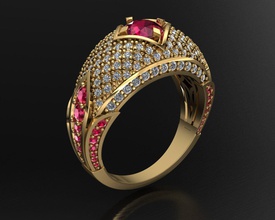 mgold010 Schmuck ring diamond Hochzeit engagement Juwel Damen Mode gold Ringe 3d print model - Mito3D
