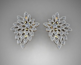 mgold011e orecchini gioielli di fidanzamento matrimonio gioiello diamante le signore oro argento gemma gli orecchino gemme anello jewllery 3d print model - Mito3D