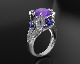 mgold013 anel jóias gemas pedras preciosas gem diamantes diamante ouro utilização em ourivesarias ou brilhantes precioso de prata esmeralda safira ametista anéis 3d print model - Mito3D