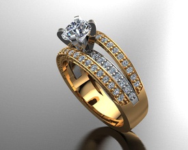 mgold019r - belo anel de noivado jóias o engajamento casamento jóia precioso gem diamante platina ouro prata pedra preciosa gemas diamantes brillante brilhantes brillant diamant anéis 3d print model - Mito3D