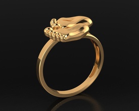 mgold022 bebê anel 2 jóias criança de casamento precioso jóia o engajamento diamante platina ouro prata graciosamente lindamente joalheiro roupas original anéis 3d print model - Mito3D