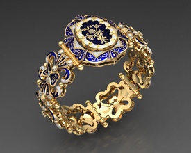 mgold032 lindo vintage pulseira jóias joalheria jóia ouro pulseiras prata diamante esmalte joias casamento diamantes 3d print model - Mito3D