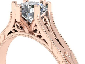 MGrain nişan yüzük 202 elmas altın takı gümüş yazdırılabilir mücevher düğün kolye platin giyim Millgrain 3d print model - Mito3D