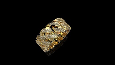 mh cuban rings n32 gold jewelry silver printable ring diamond jewel jewellery wedding gem engagement 3d print model - Mito3D
