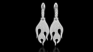 mh boucles d'oreilles n2 or bijoux d'argent de l'anneau imprimable le diamant joyau des 3d print model - Mito3D