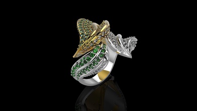 mh anneaux n8 or d'argent de l'anneau le diamant imprimable joyau bijoux mariage l'engagement gem les 3d print model - Mito3D