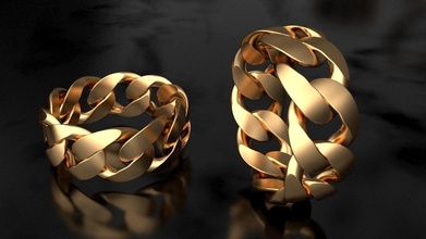 miami cubano ligação anel 10mm largo 3d impressão modelo ouro prata imprimível mulheres moda jóias jóia joalheria argolas 3d print model - Mito3D