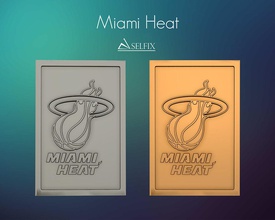 miami heat logo relief basketball art sculptures signs logos 3d print model - Mito3D