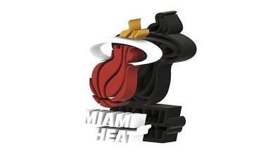 miami calor nba diseño logo estante soporte baloncesto pelota enfadado Arte cesta 3d print model - Mito3D