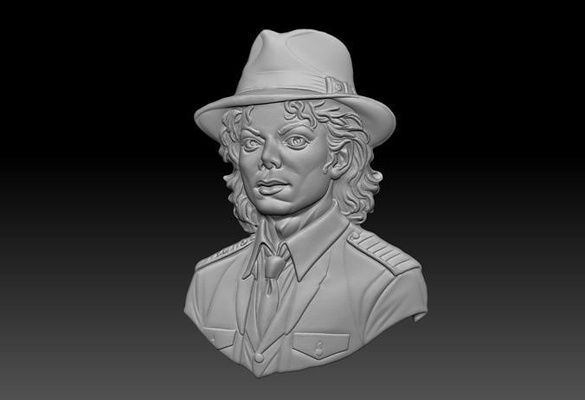 miguel jackson bas alivio 230828 celebridad música personaje busto popular rock cantante escultura estatua miniatura miniaturas figuritas hollywood famoso joyería joya 3d print model - Mito3D