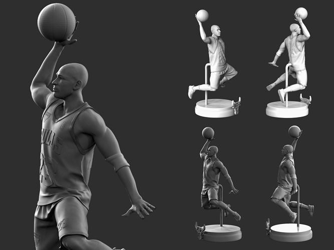 Micheal Ürdün 3d yazdırılabilir 3 spor heykel nba Basketbol spalding dekor dekorasyon heykeller sanat eseri şık minyatürler rakamlar keçi mj şampiyonlar Vesika Chicago Boğa erkek 3D print model - Mito3D