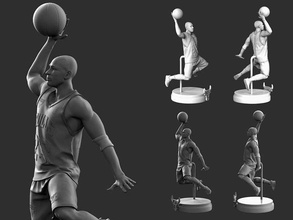 micheal Jordânia 3d imprimível 3 esporte estátua nba basquetebol spalding decoração esculturas arte moda miniaturas figuras bode mj campeões retrato Chicago touro masculino 3d print model - Mito3D