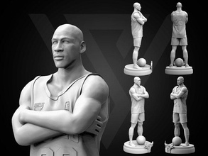 micheal jordan 3d printable 6s basketball nba sport goat character champions artwork decoration figurine figures miniatures portrait bust statue air human art sculptures 3d print model - Mito3D