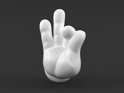 mickey Buddha Hand Kunst Spielzeug toon Karikatur Maus Donald doof Disney Skulpturen Emotion Zeichen Geste Finger Statue isoliert Zen Pluto 3d print model - Mito3D