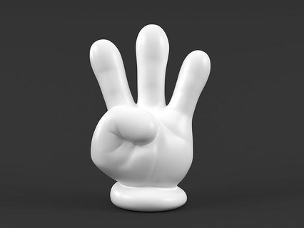 Mickey mano Arte juguete toon dibujos animados ratón Donald mentecato disney esculturas emoción firmar gesto dedos estatua Buda Plutón palma 3d print model - Mito3D