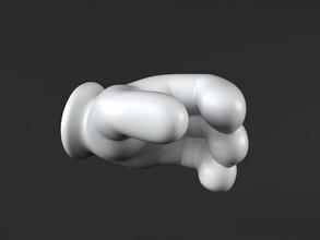 mickey el ambar sanat toon karikatür fare donald şapşal disney heykeller duygu işaret mimik parmaklar heykel plüton avuç içi 3d print model - Mito3D