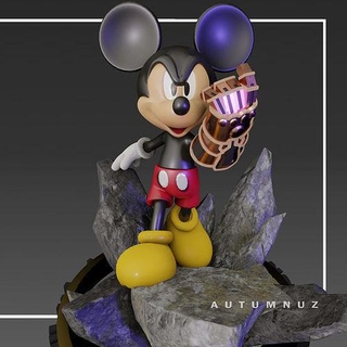Mickey infinito guantelete ratón Arte juguetes disney dibujos animados fantasía vengadores figura películas personaje maravilla thanos esculturas 3d print model - Mito3D