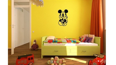 mickey niños bebé habitación pared arte 1 decoración impresión 2d casa silueta 3d print model - Mito3D