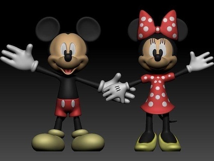 mickey minnie game toy action pokemon anime japan tokio cartoon art manga cute home collectible sculpture character disney couple valentines games toys 3d print model - Mito3D