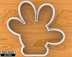 mickey or minnie mouse hand cookie cutter dough cutting food baking form fondant mold disney cartoon clubhouse house kitchen dining 3d print model - Mito3D