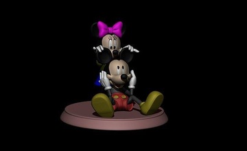 Mickey Minnie disney art personnage jouet dessin animé lapin figure sculpture pbr enfant statue Pluton mignonne sculptures rat 3d print model - Mito3D