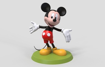 mickey ratón 3d impresión modelo mouse disney juguete personaje rata 3dprint imprimible estatua figura coleccionable 3dprinting dibujos animados juegos juguetes 3d print model - Mito3D