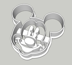 mickey ratón galleta cortador 2 pulgadas mouse 3dprinting horneando herramientas hornear disney galletas pasatiempo bricolaje diy 3d print model - Mito3D