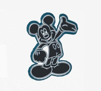 Mickey ratón Galleta cortador Boda cumpleaños partido aniversario Arte señales logos 3d print model - Mito3D