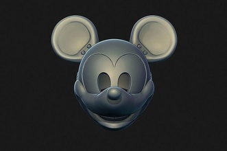 mickey souris masque couvre chef visage sourire art dessin animé personnage tête modèle déco jeux jouets 3d print model - Mito3D