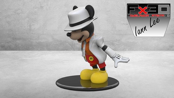 Mickey ratón Miguel Jackson pose stl raton popular clasico disney escritorio baile sombrero traje fdm resina coleccion vinilo juguete retro Clásico Arte 3d print model - Mito3D