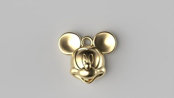 mickey Maus Anhänger Kinder Schmuck niedlich Disney 3d druckbar Minnie Ohrring Gold Karikatur Charme cad hängend 3d print model - Mito3D