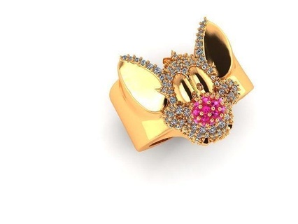 Mickey ratón anillo canalla plata oro joyería joya anillos 3d print model - Mito3D