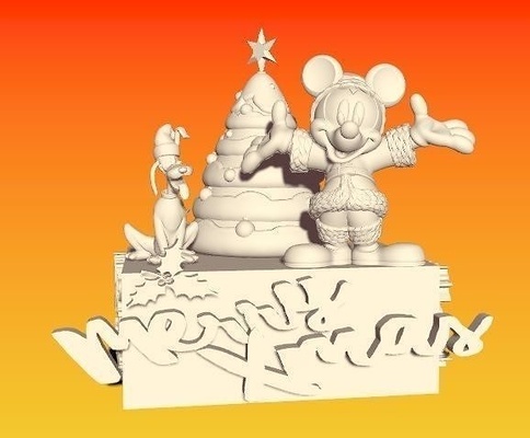 mickey pluton noël navidad adorno ornement disney souris maison décor 3d print model - Mito3D