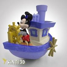 mickey buque vapor willie 3dprint steamboatwillie maceta stl3d juegos juguetes 3d print model - Mito3D