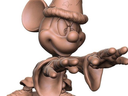 mickey bruxo stl 3d imprimível rato minnie valsa disney desenhos animados disneylândia estátua miniatura pão duro mcduck plutão donald vale lasca roquefort jogos brinquedos 3d print model - Mito3D