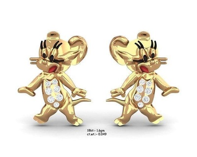 micky mouse ear gold christmas toy decoration isolated wealth sterling printable white coin cash jewel silver figure sculpture statue jewelry earrings gold coin  3d print model - Mito3D