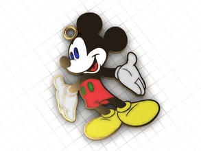 micky maus anhänger farbig emaille schmuck 3d print model - Mito3D