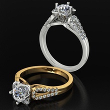 micro-pave loop haste halo anel de diamante 0204 jóias catedral micro pave pedra preciosa enagement casamento anéis 3d print model - Mito3D