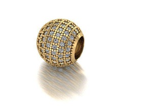micro fascino in stile palla gioielli oro argento disco di platino diamante brillante gemma anello orecchino la collana ciondolo braccialetto fibule pandora il pandoraball pandoracharm 3d stampabile bracciali 3d print model - Mito3D