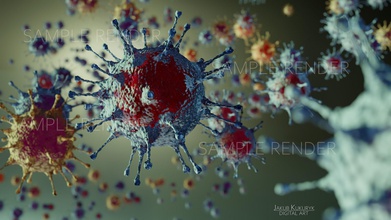 mikrobiologische virus-Modell Wissenschaft virus Medizin die medizinische Labor Biologie micro Mikrobiologie Organismus Zelle drucken 3d print model - Mito3D