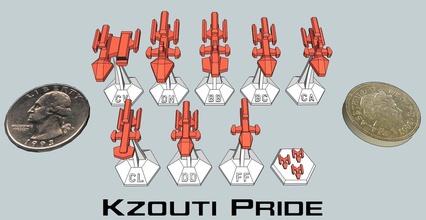 microfleet kzouti pride starship pack star trek starfleet enterprise federation starmada startrek kzin kzinti games toys other 3d print model - Mito3D