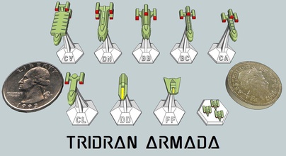 microfleet tridran armada starship pack estrella trek la flota estelar empresa de federación starmada star hydrans juegos los juguetes otros 3d print model - Mito3D