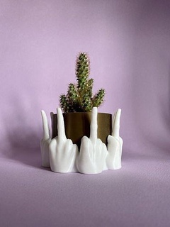 middle finger planter plant pot drip tray driptray flower decor home house 3d print model - Mito3D